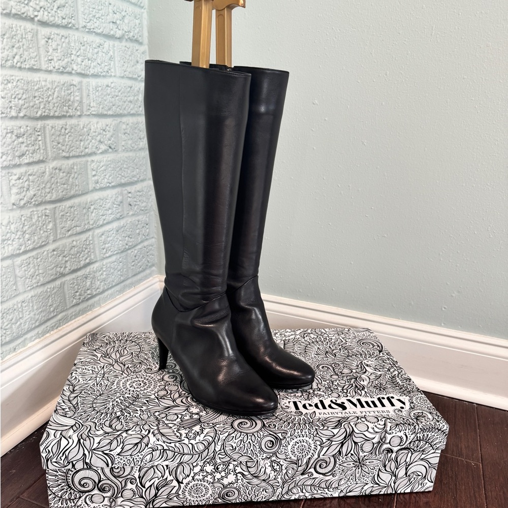 Ted&Muffy (now Duo Boots) Black Wide Calf Heeled Boots